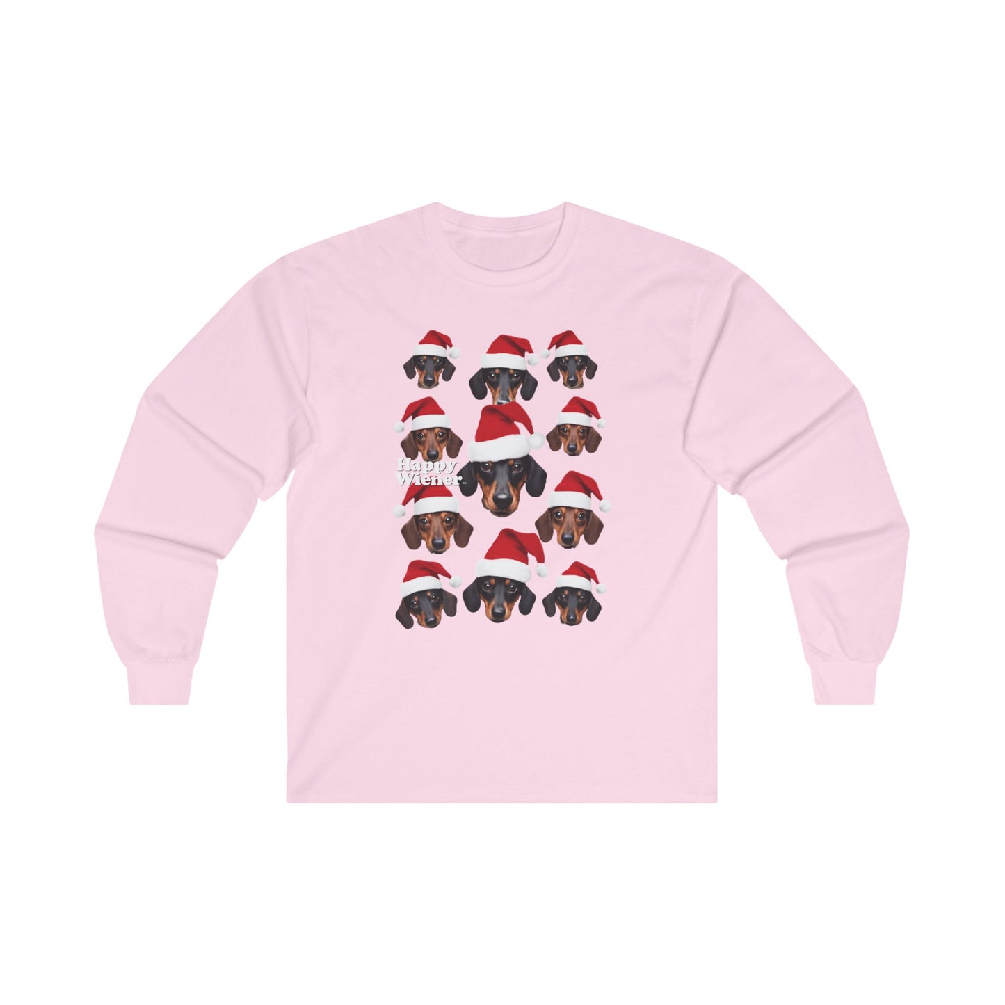 Long Sleeve TEE Holiday Sweater with Dachshunds – Wiener Dog Christmas Shirt