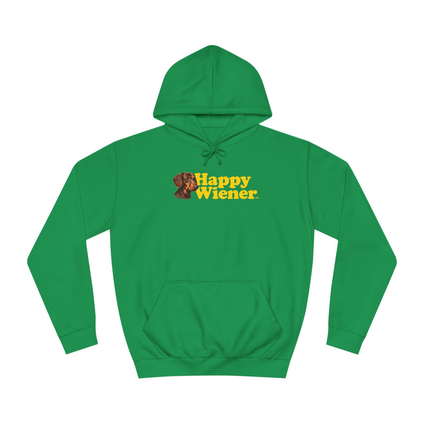 Happy Wiener™ Green Hoodie Brown Ween