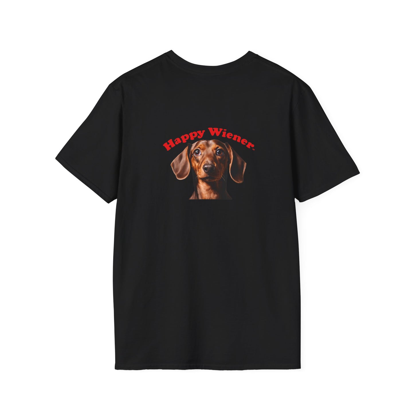 Happy Wiener™ Official Classic Brown Wiener T-Shirt (BLACK)