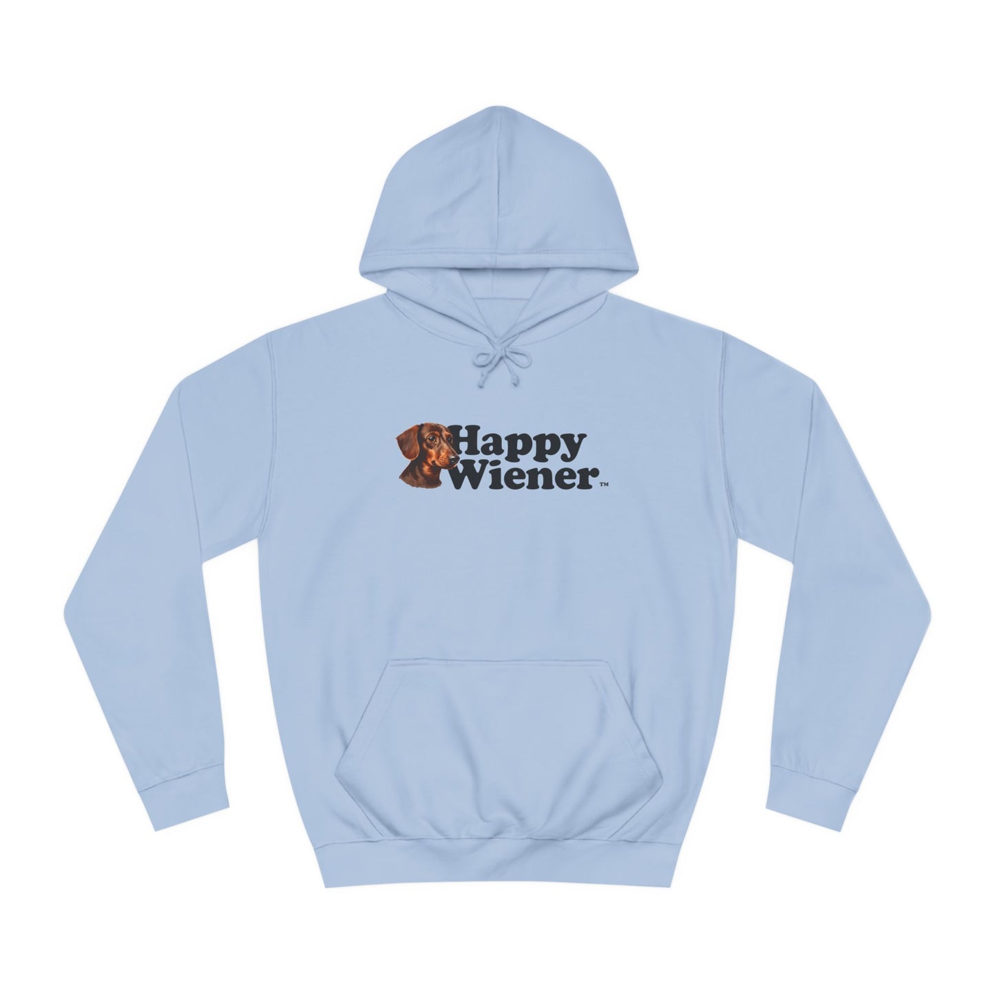 Happy Wiener™ Grey Hoodie Brown Ween