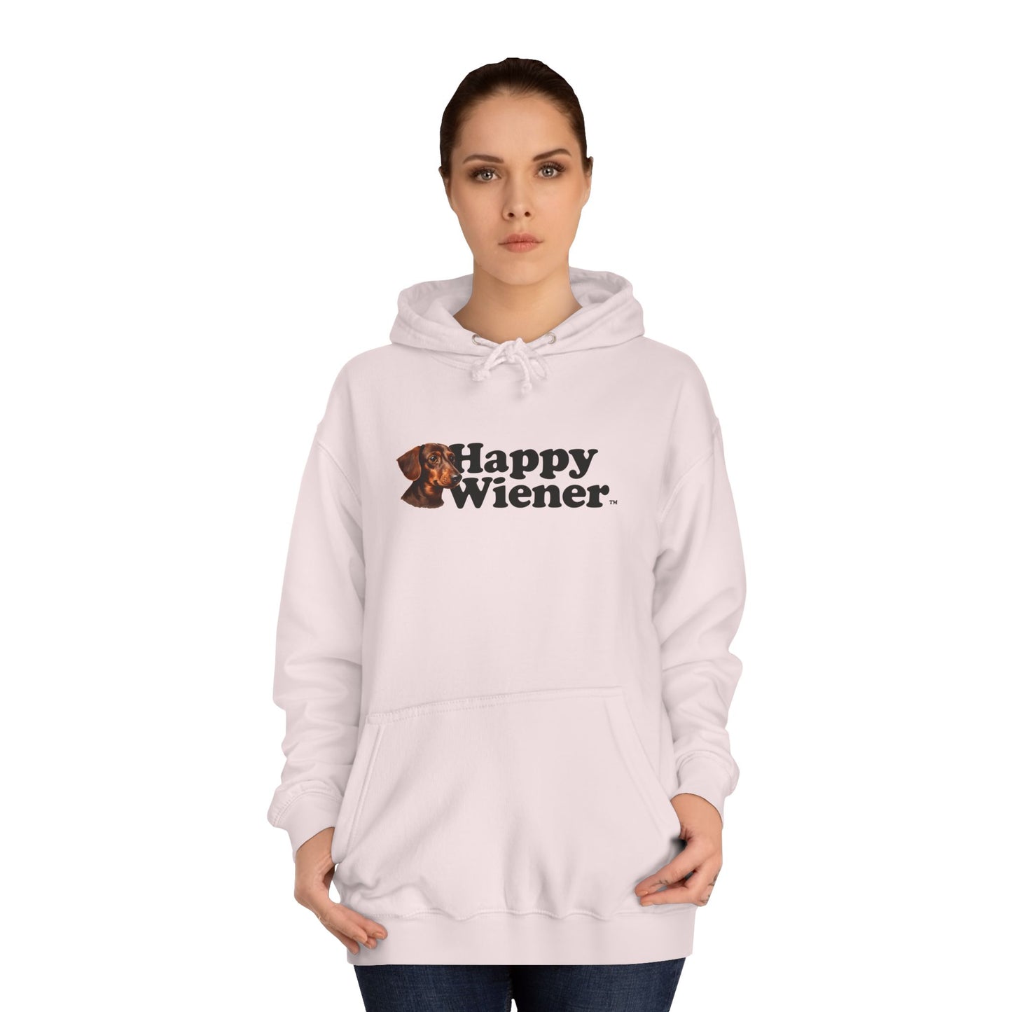 Happy Wiener™ Pink Hoodie Brown Little Ween