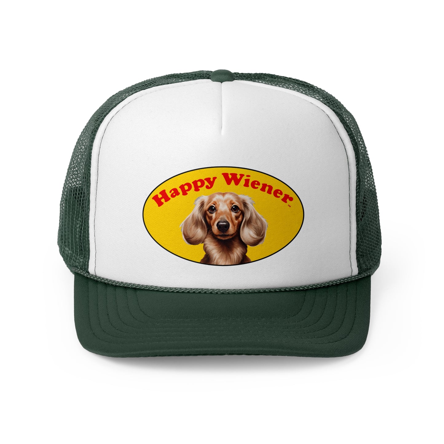 Happy Wiener™ Blonde Wiener Dog Official Classic Trucker Hat - Dark Green