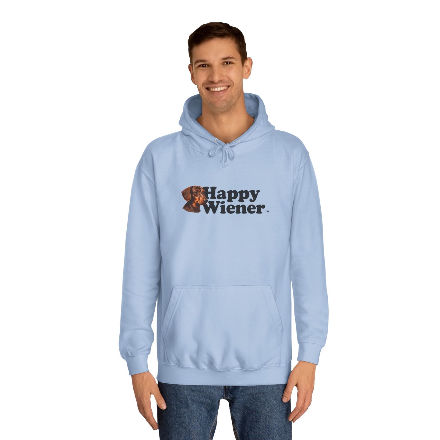 Happy Wiener™ Grey Hoodie Brown Ween