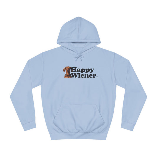 Happy Wiener™ Light Blue Hoodie Brown Ween