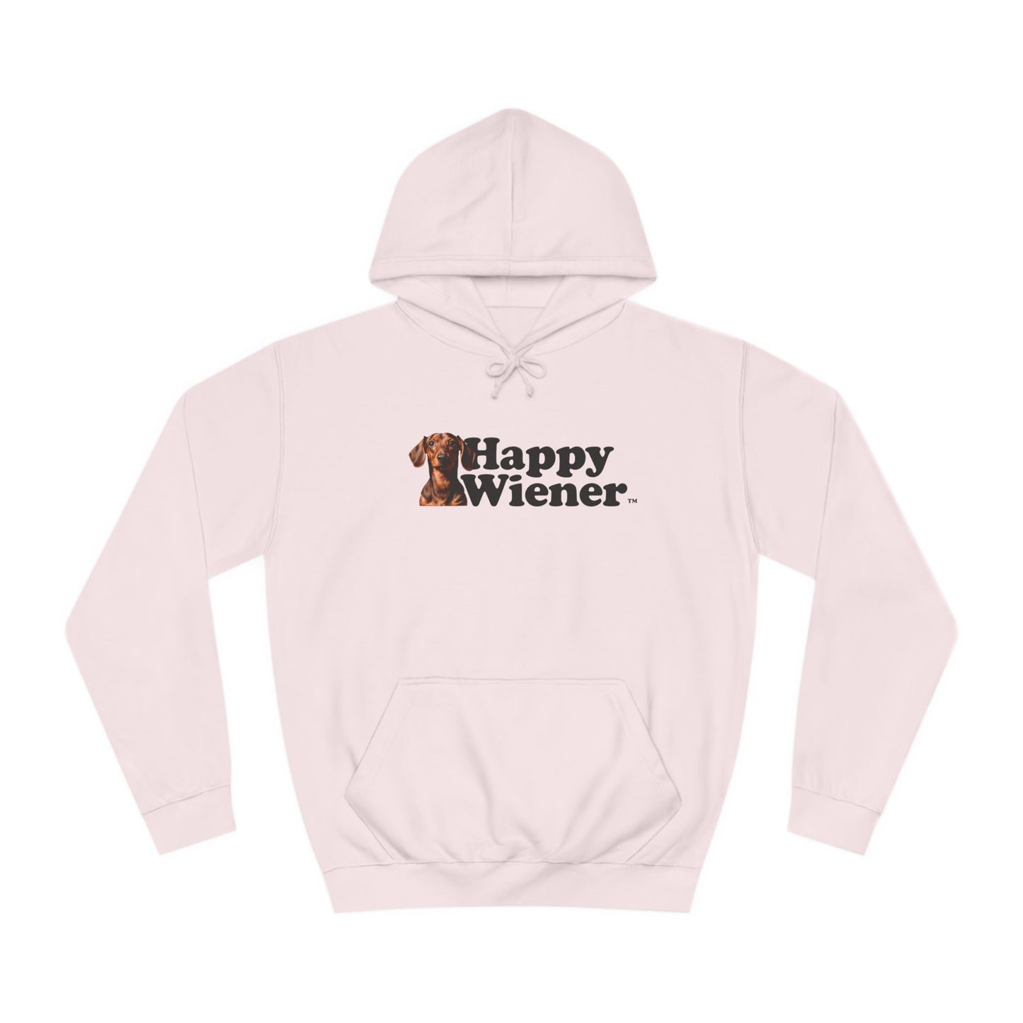 Happy Wiener™ Light Blue Hoodie Brown Ween