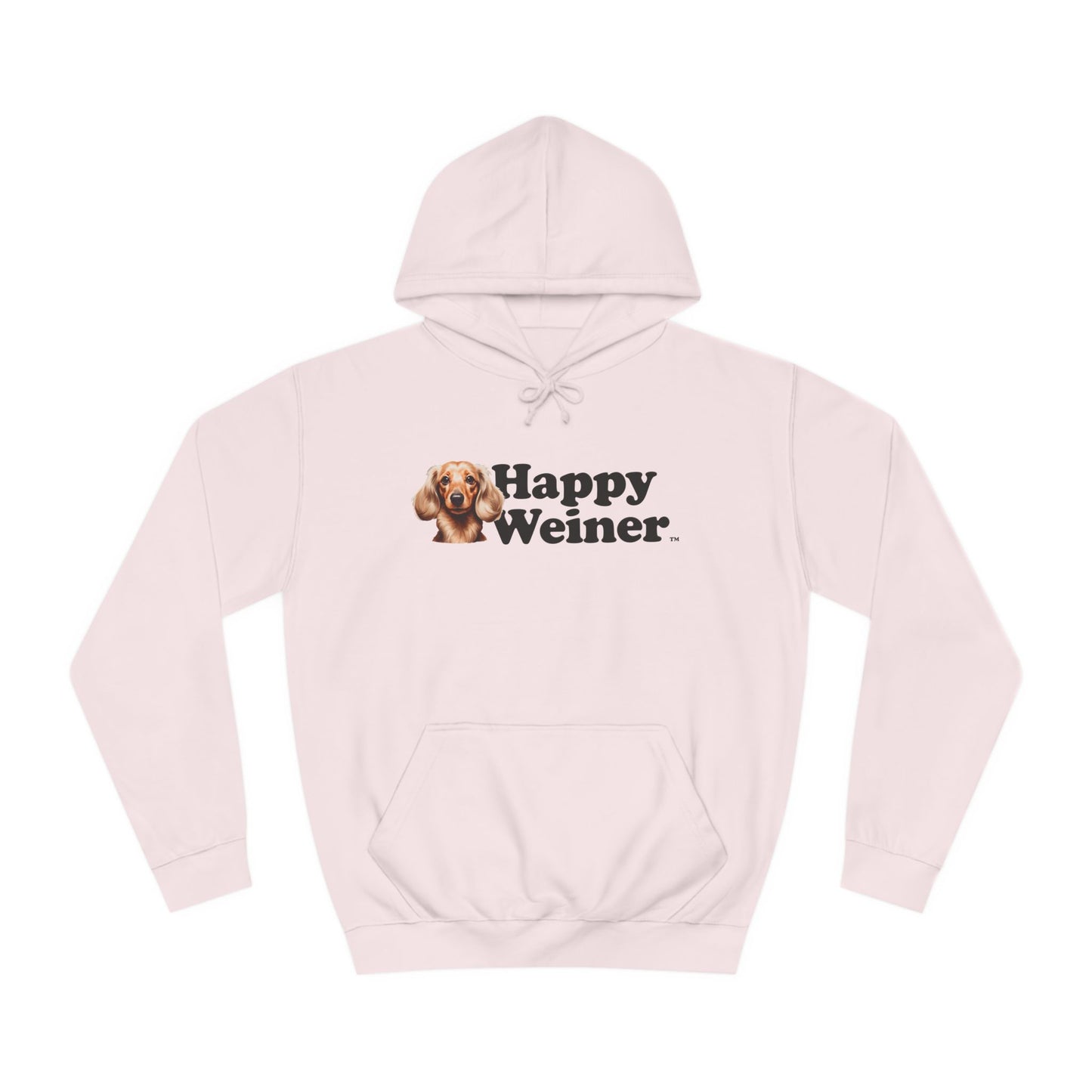 Happy Wiener™ Baby Blue Hoodie (Blonde/White Text)