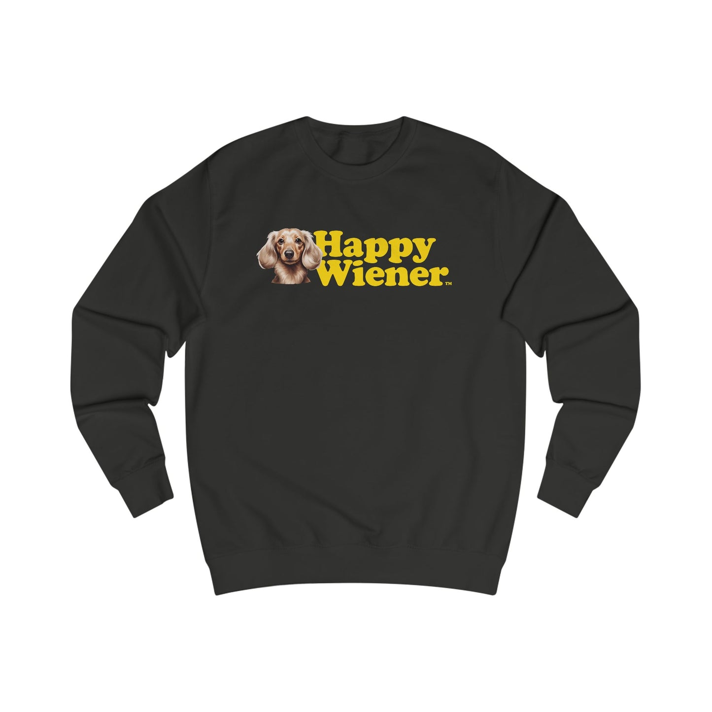 Happy Wiener™ Blonde Wiener Sweatshirt Yellow Text