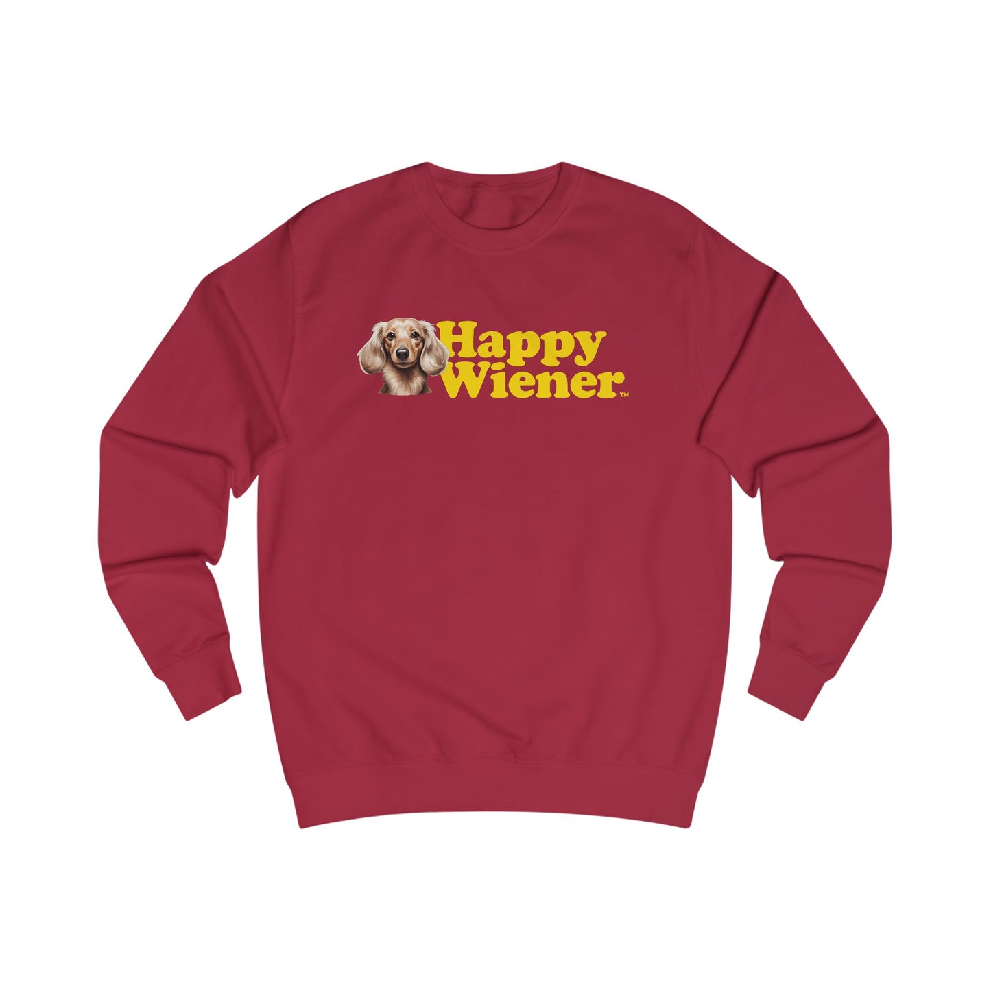 Happy Wiener™ Blonde Wiener Sweatshirt Yellow Text