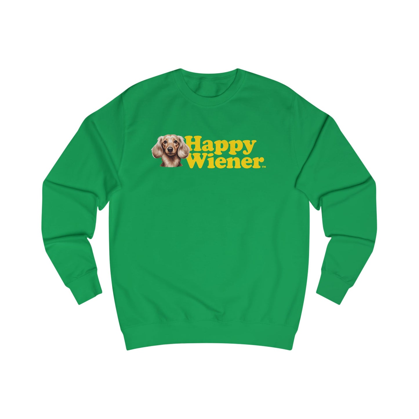 Happy Wiener™ Blonde Wiener Sweatshirt Yellow Text