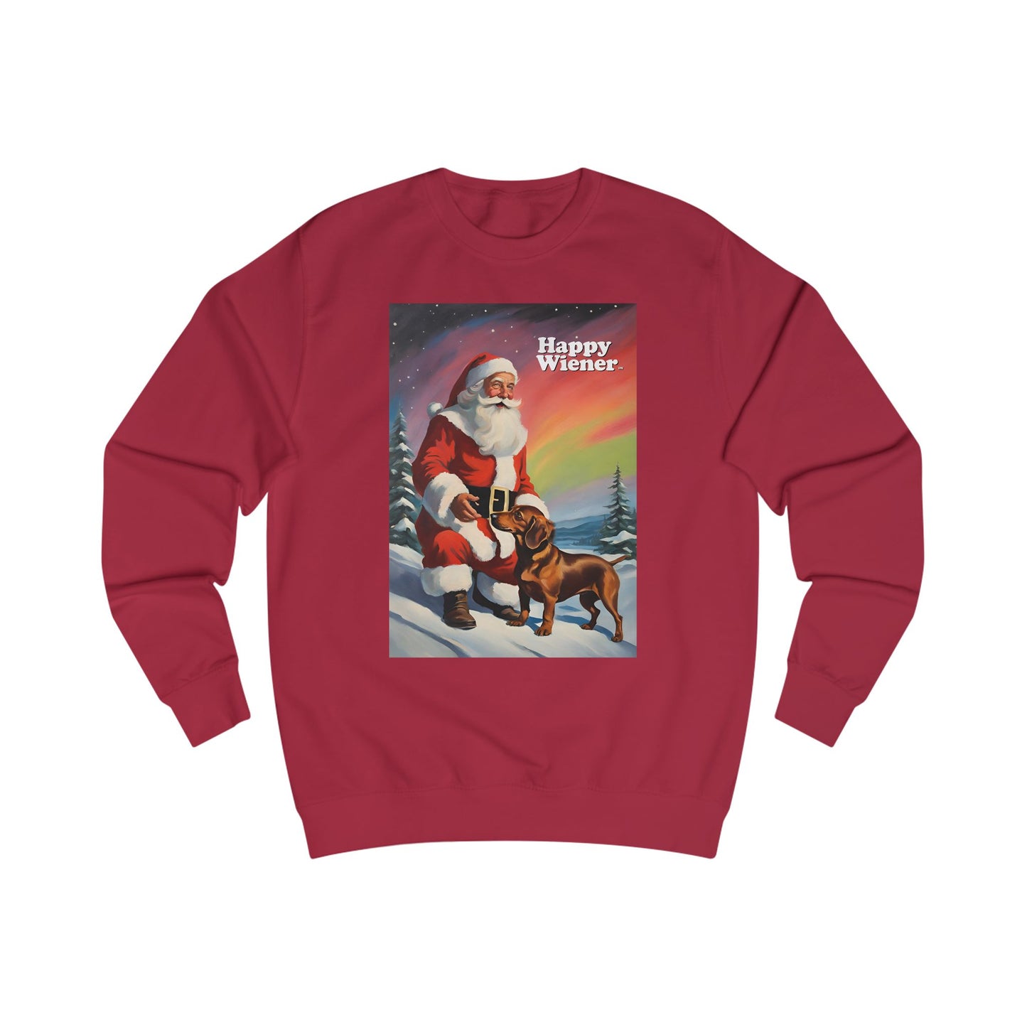 Happy Wiener™ CHRISTMAS SWEATER SANTA NORTHERN LIGHTS