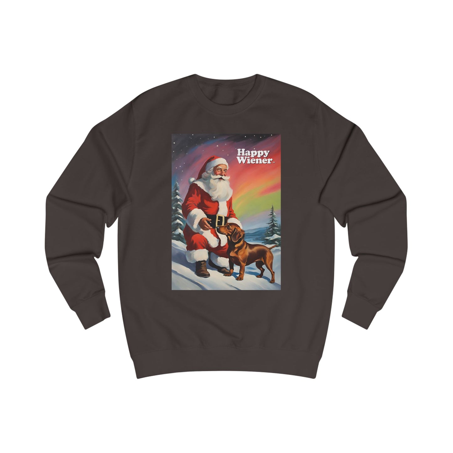 Happy Wiener™ CHRISTMAS SWEATER SANTA NORTHERN LIGHTS