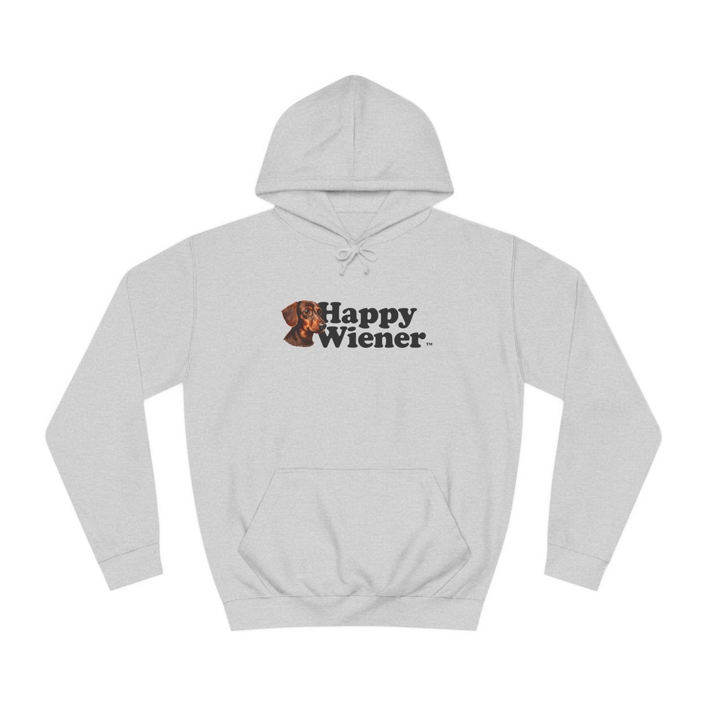 Happy Wiener™ Grey Hoodie Brown Ween